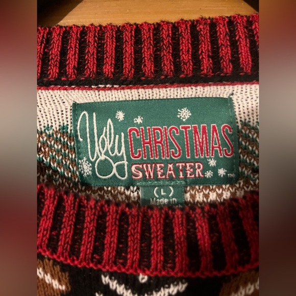 Oh Snap!! Ugly Christmas Sweater - Red, Black, and Green Gingerbread Design - Picture 3 of 5